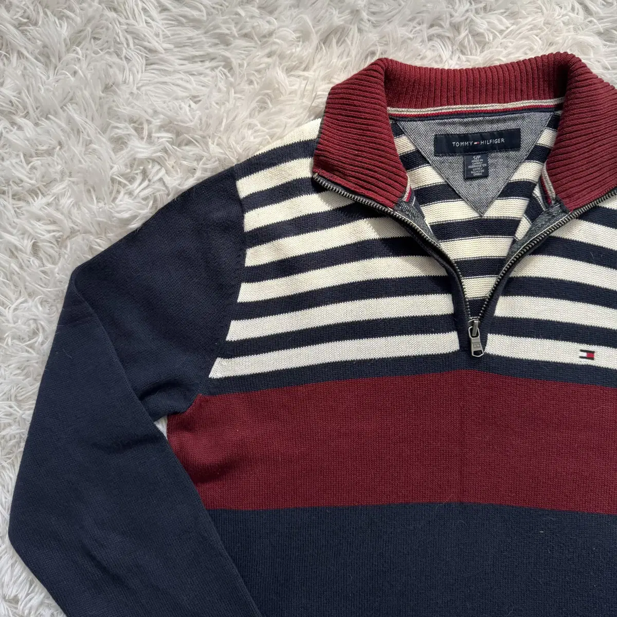 TOMMY HILFIGER 일본빈티지 반집업니트 니트반집업 타미 니트집업